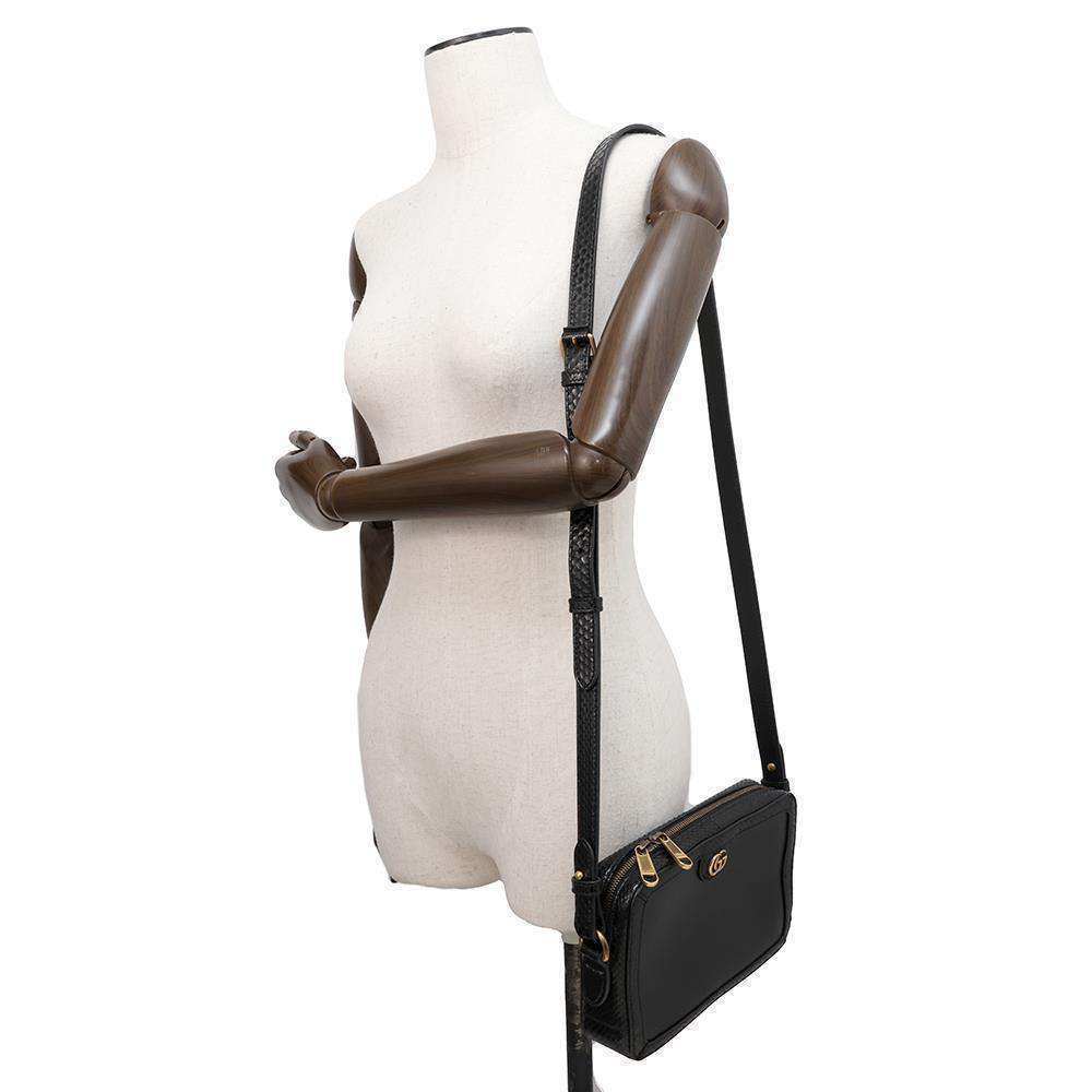 Gucci Double G Python Shoulder Bag Black - image 6